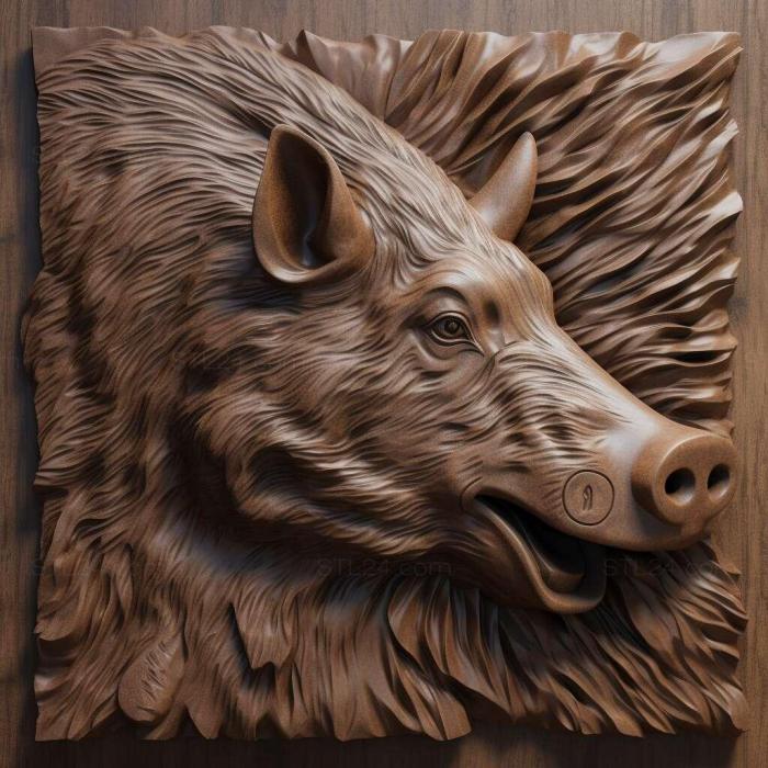 Nature and animals (st WILDBOAR 2, NATURE_2354) 3D models for cnc